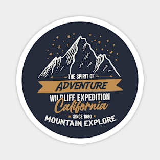 Spirt Of Adventure California Mountains Forest Magnet